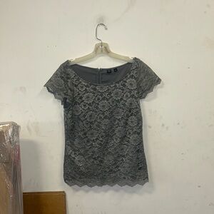 Saks Fifth Avenue Lace Short Sleeve Top